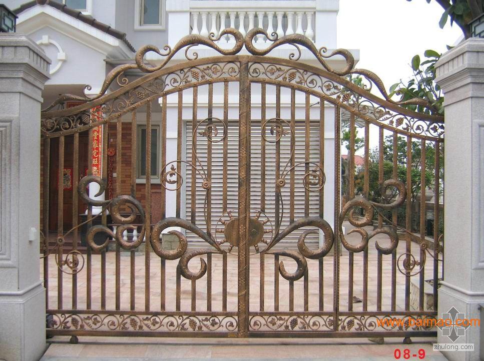 别墅铜门-楼梯扶手-铁艺门-北京金七福金属制品